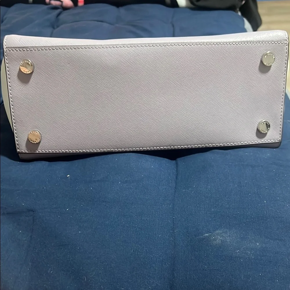 Michael Kors Purple and Cream Satchel - Picture 2 of 8